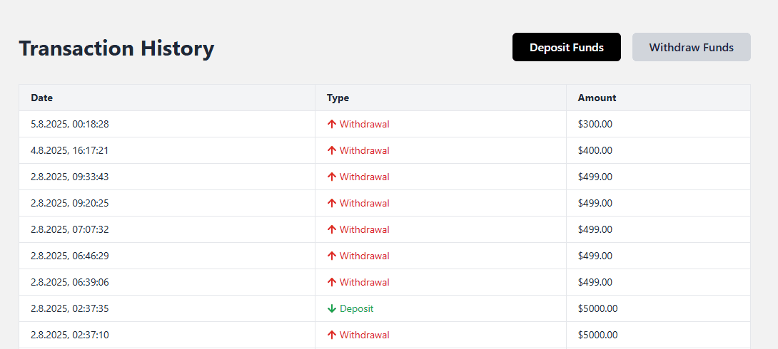 Withdraw anytime